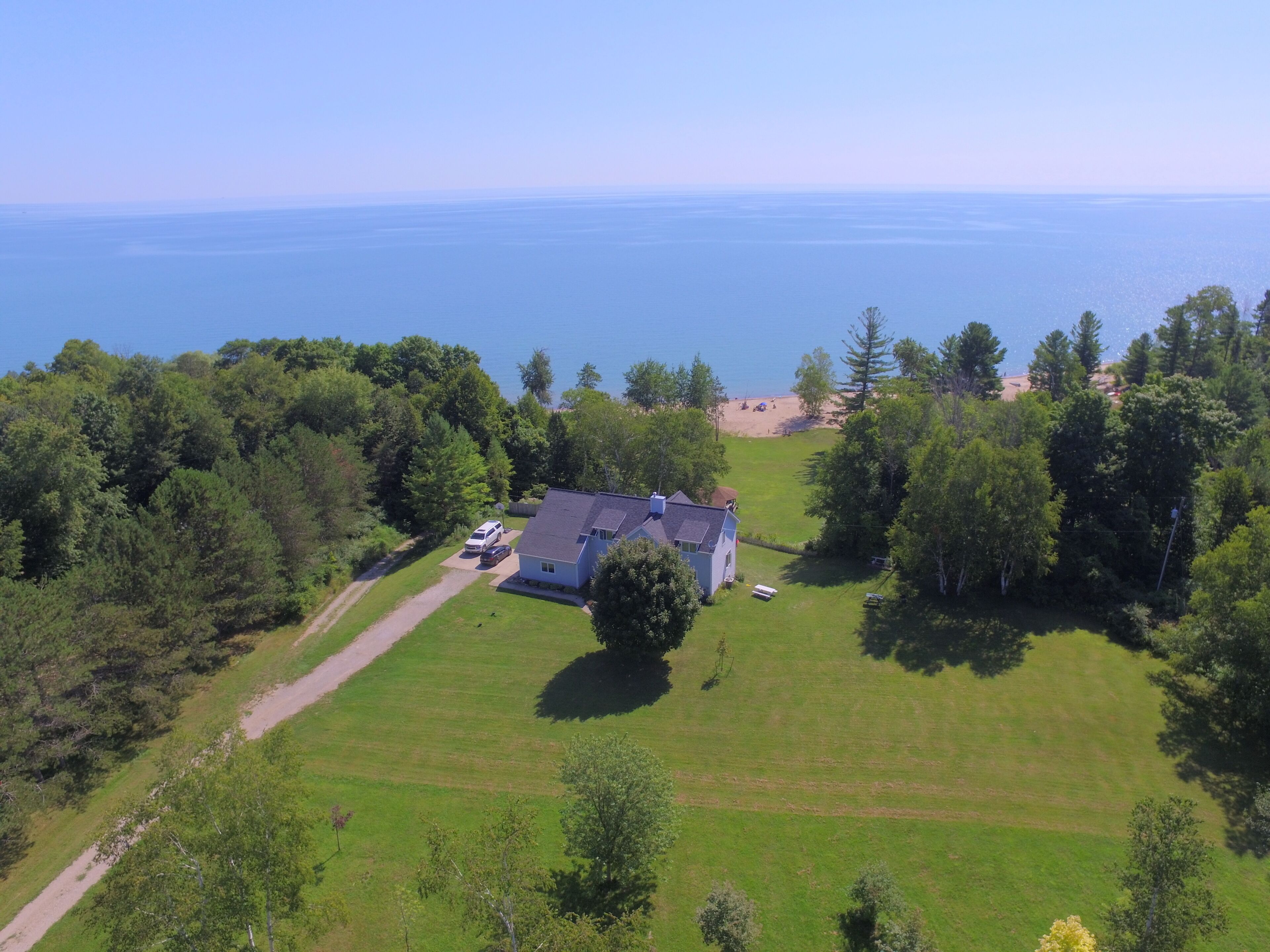 Private Lake Huron Beachfront Home on 7 Acres!